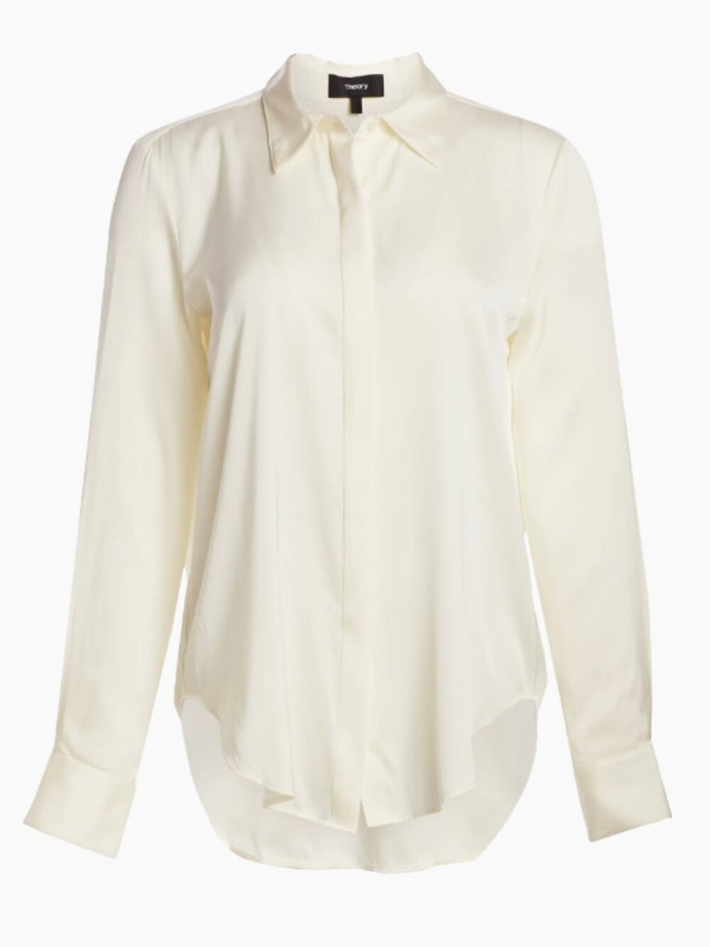 Theory  Sunaya Silk Blouse - White Ivory - Small